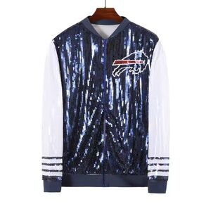 Women’s Sequin Buffalo Bills Jacket - Blue and White
